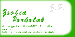 zsofia porkolab business card